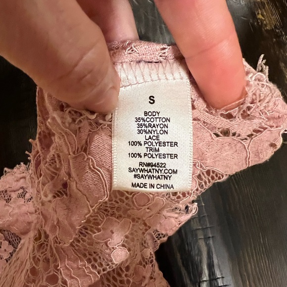 Say What? pink see-through long sleeve top - Picture 5 of 5